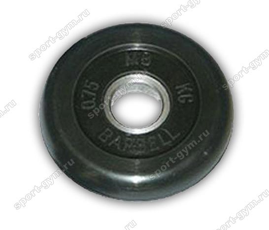 Черный тренировочный диск 0,75 кг MB Barbell