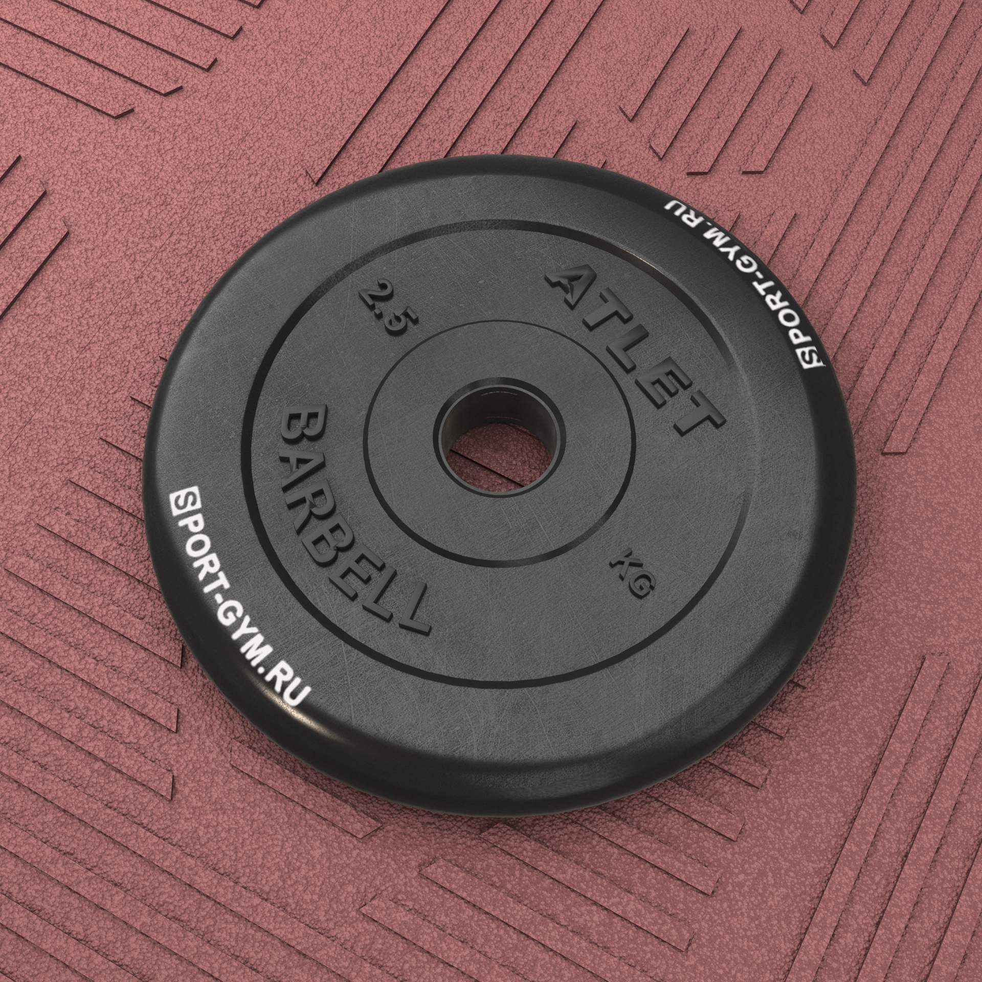 Черный тренировочный диск 2,5 кг Barbell Atlet