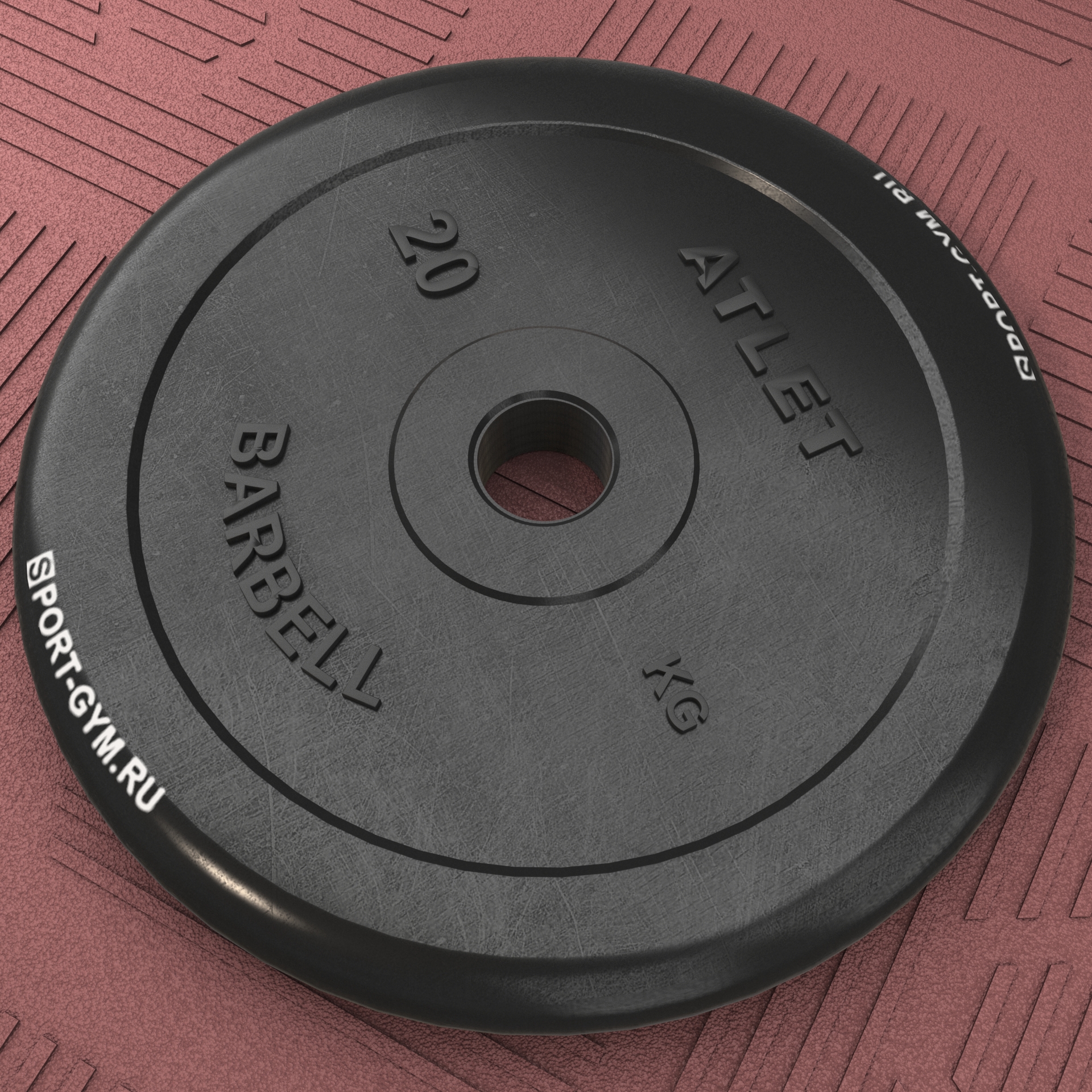 Черный тренировочный диск 20 кг Barbell Atlet