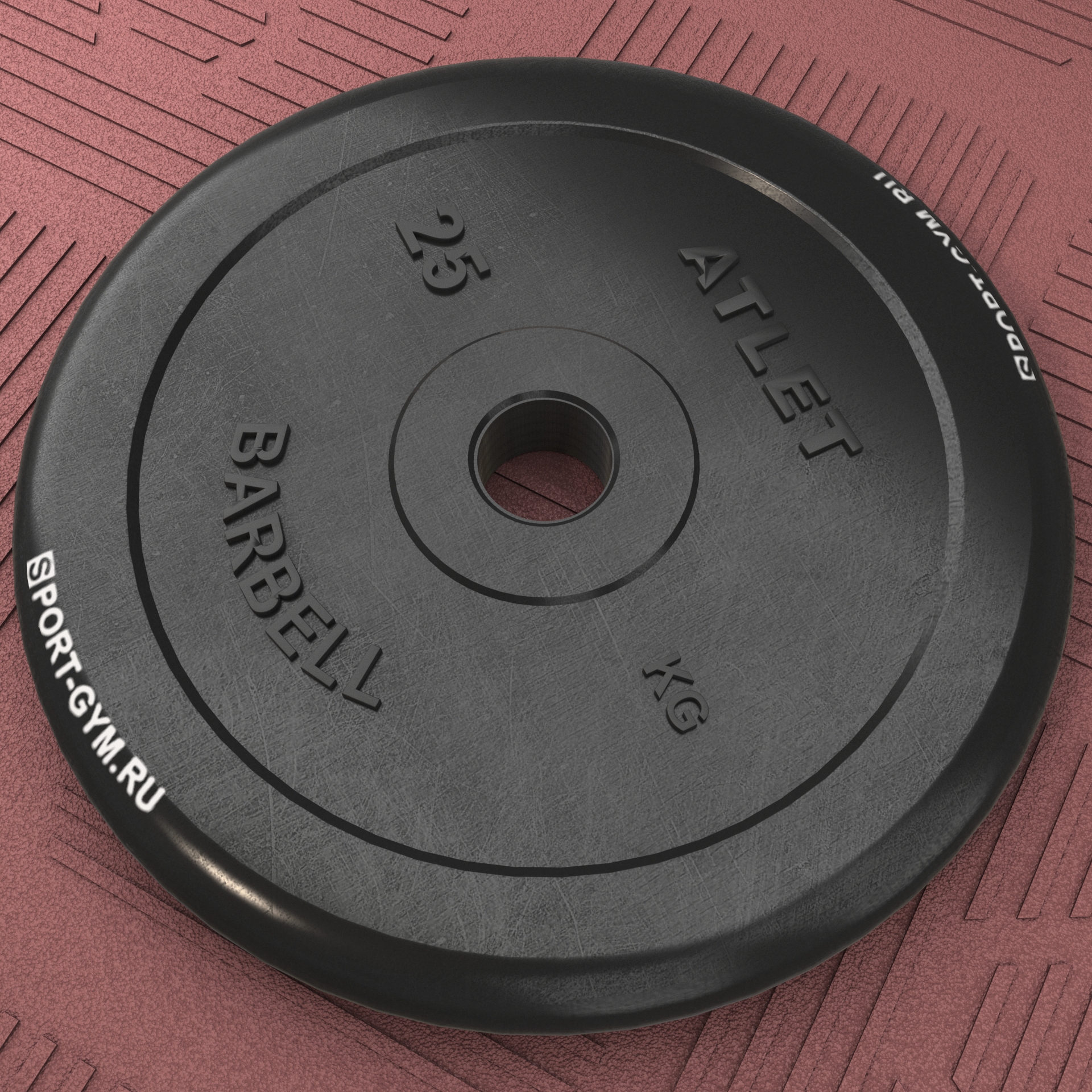 Черный тренировочный диск 25 кг Barbell Atlet