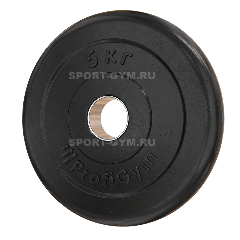Черный тренировочный диск 5 кг ProfiGym