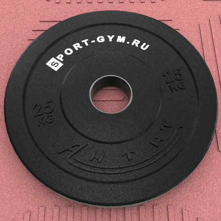 Бамперный диск для кроссфита 25 кг черный