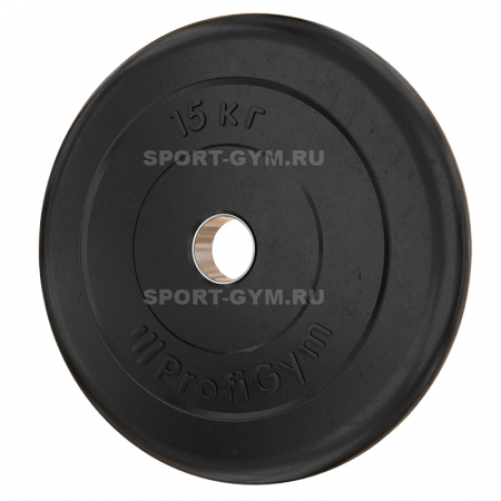 Черный тренировочный диск 15 кг ProfiGym