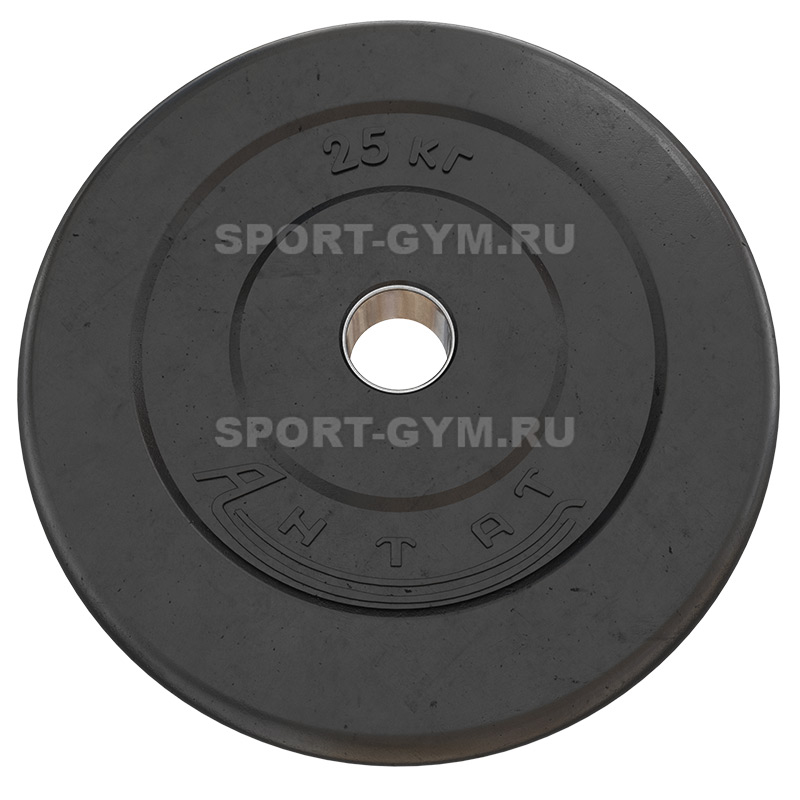 Черный тренировочный диск 25 кг Антат