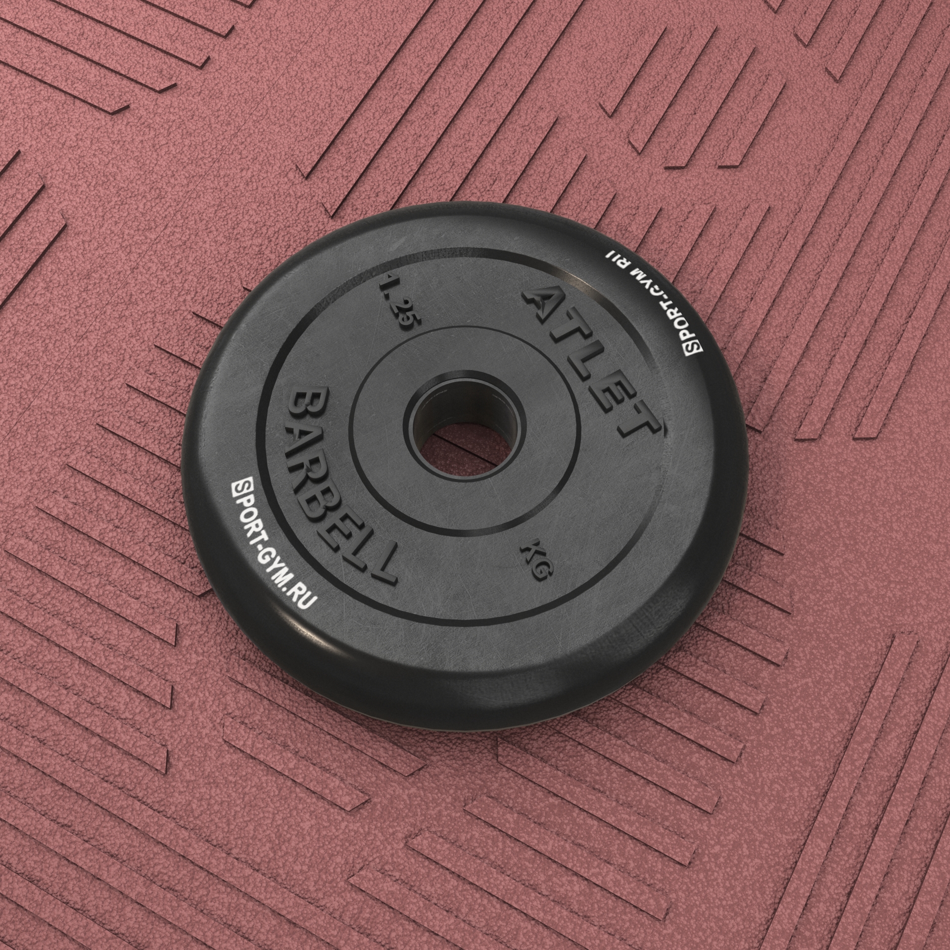 Черный тренировочный диск 1,25 кг Barbell Atlet