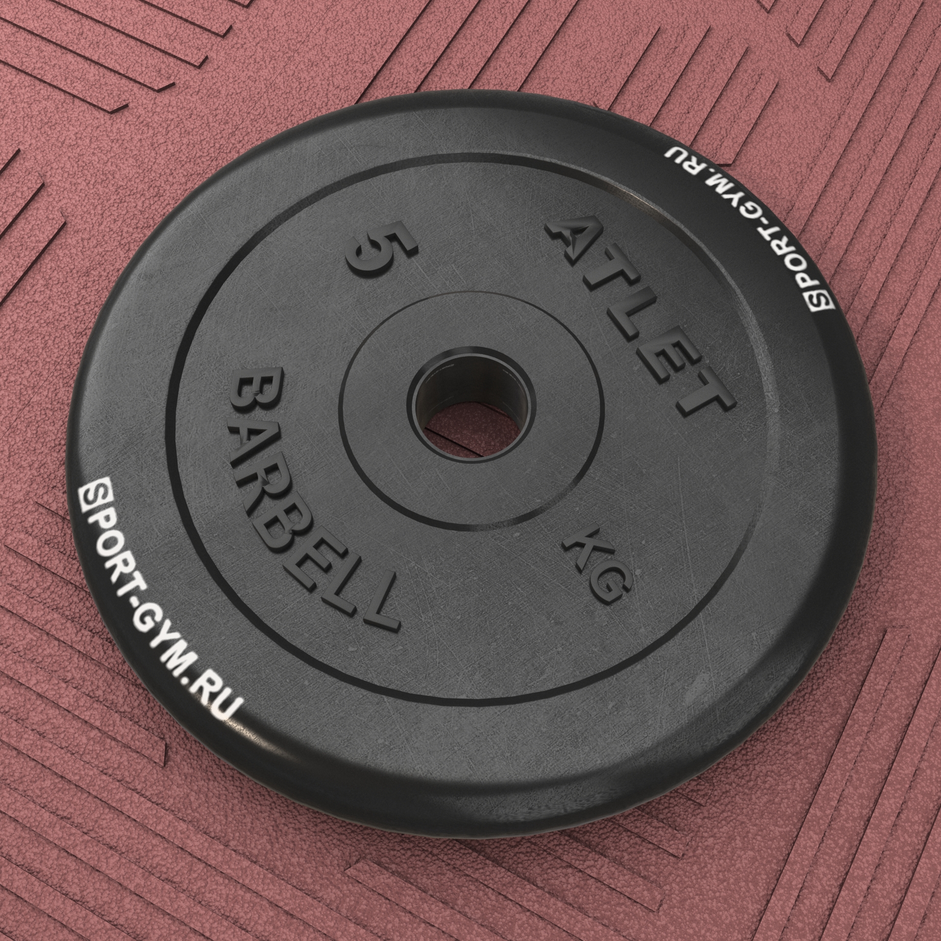 Черный тренировочный диск 5 кг Barbell Atlet