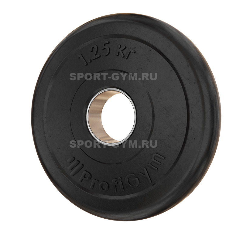 Черный тренировочный диск 1,25 кг ProfiGym