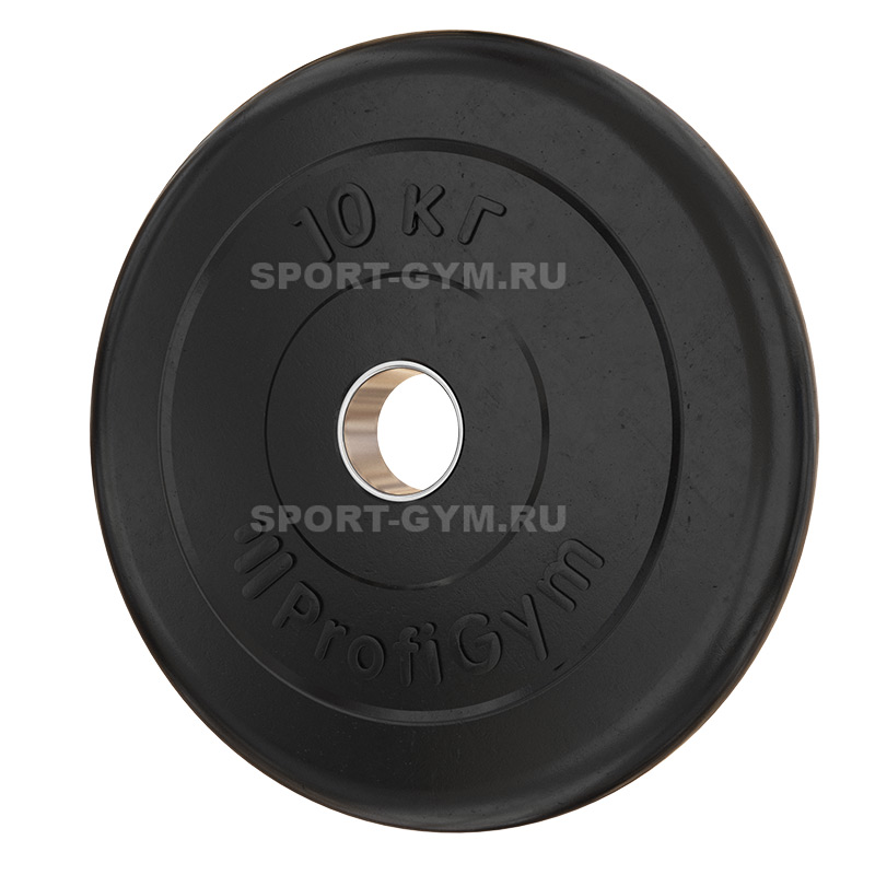 Черный тренировочный диск 10 кг ProfiGym