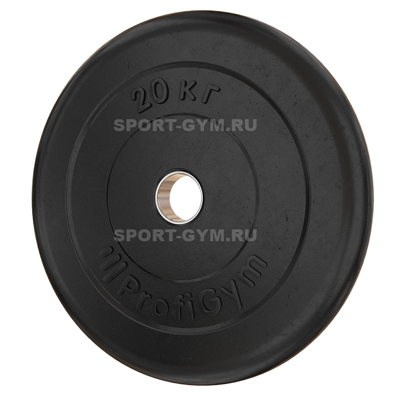 Черный тренировочный диск 20 кг ProfiGym