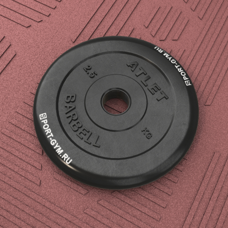 Черный тренировочный диск 2,5 кг Barbell Atlet