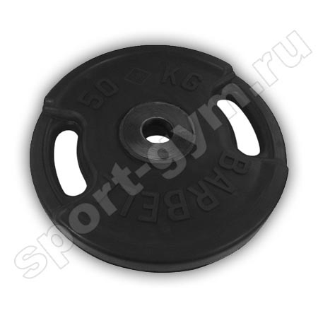 Черный олимпийский диск с ручками 50 кг MB Barbell Ø 51 мм