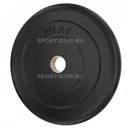 Черный тренировочный диск 20 кг ProfiGym