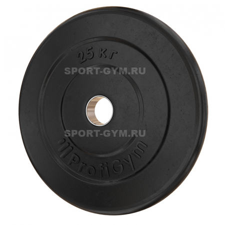 Черный тренировочный диск 25 кг ProfiGym